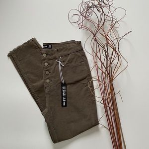 Design Lab Olive Green Button Up Corduroy